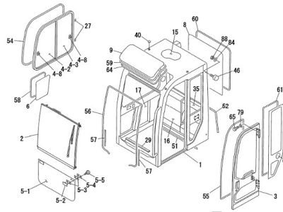 Стекло лобовое верхнее HITACHI